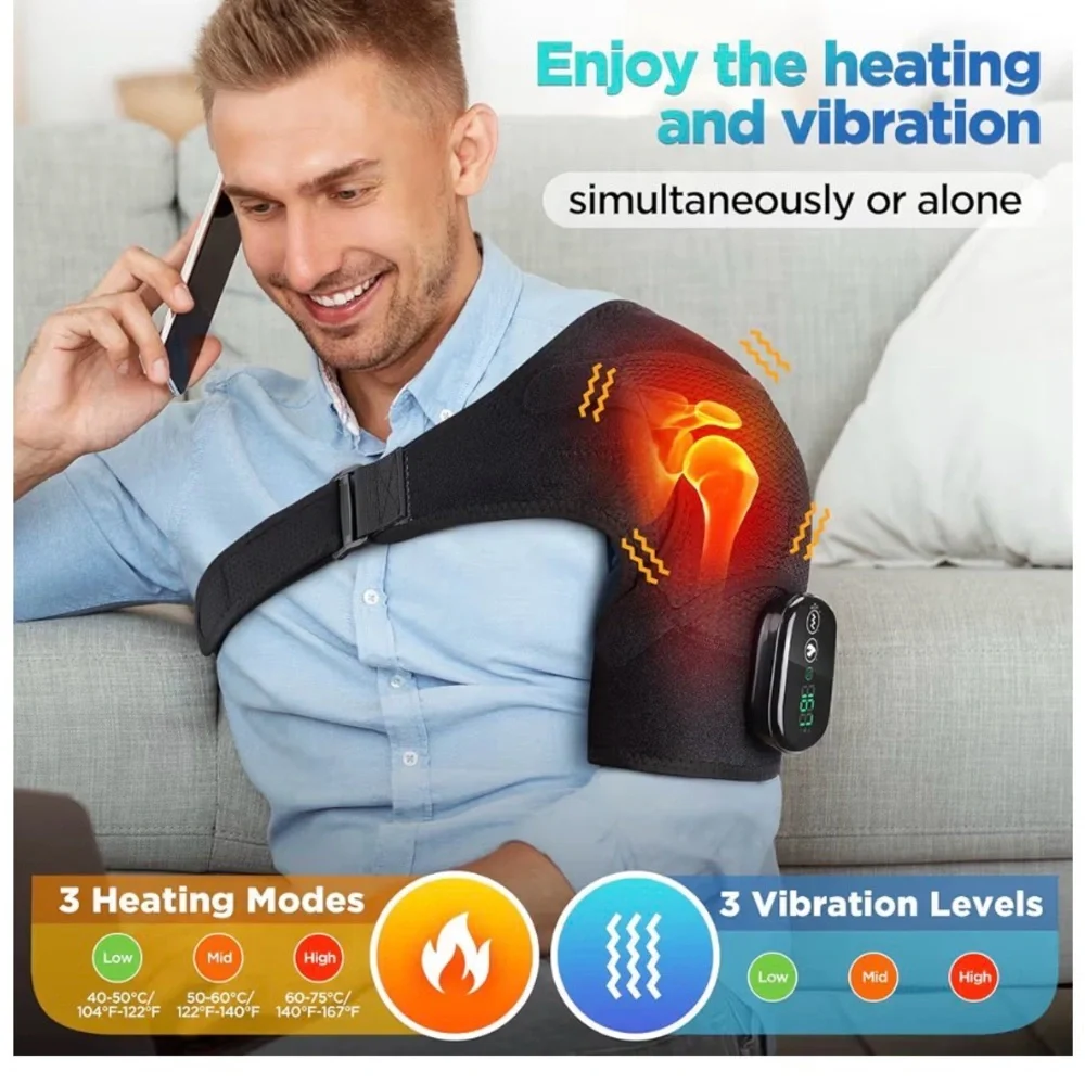 Black Heated Shoulder Massager